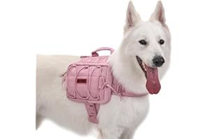 OneTigris Backpack for Dogs to Wear Pet Back Pack with Padded Handle and Leash Attachment Point for Dog with 17"-23.5" Neck G