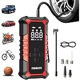 GOOLOO A6 Gear Tire Inflator Portable Air Compressor, 160 PSI Cordless Tire Inflator with Digital Pressure Gauge &LED Light, Air Pump for Car Tires, Bike, Motorcycle, Balls