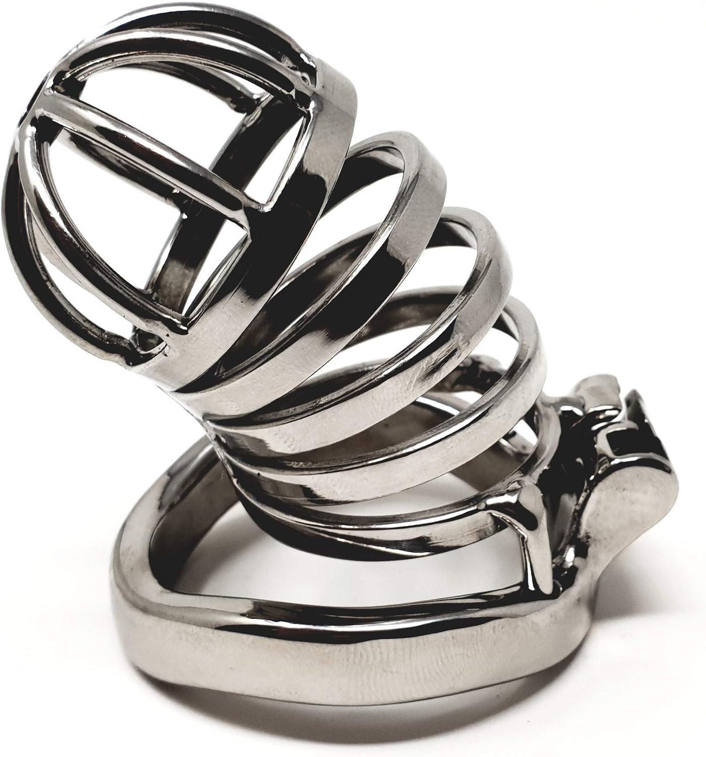 Bondage Masters Chastity Cage Male Chastity Device with Removable Urethral Tube, Black - Image 5
