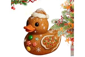 Seasonal Rubber Ducks,Christmas Gingerbread Small Ducks - Cute Candy Cane and Tree Texture Desktop Decor for Kids Room Firepl