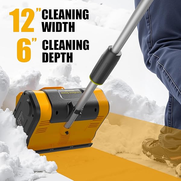 CORDLESS SNOW SHOVEL COMPATIBLE WITH DEWALT 20V BATTERY, 12″ ELECTRIC SNOW BLOWER WITH 20FT MAX THROW & ADJUSTABLE HANDLE & SAFETY SWITCH, SNOW THROWER FOR DRIVEWAY, DECK, PATIO, STEPS (NO BATTERY)