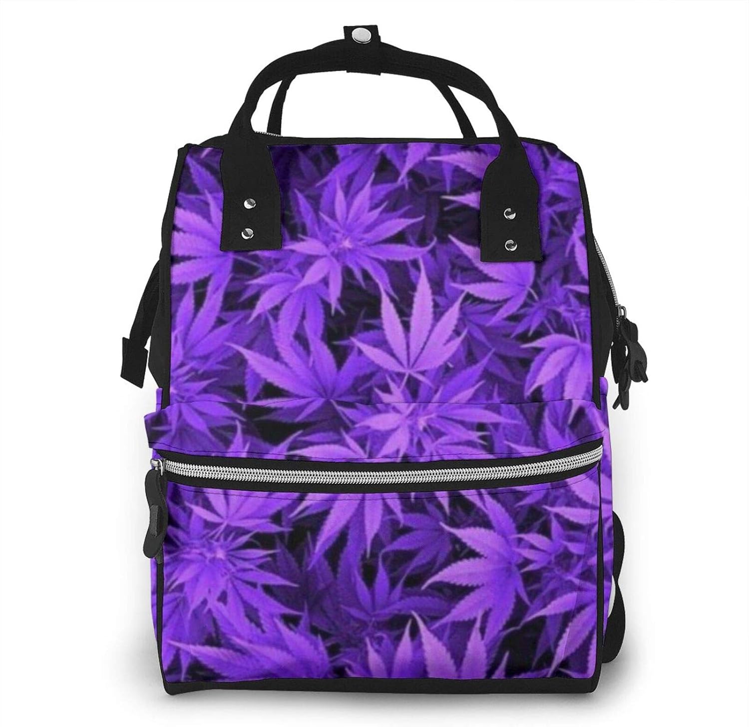 Marijuana Weed Leaf Printed Mummy Backpack Large Capacity Multi