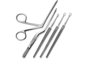 DEXSUR Hartman Alligator Forceps 3.5" - High Quality, Long Lasting, Professional ENT Tools, 5 Piece Set, Ear Loop Design