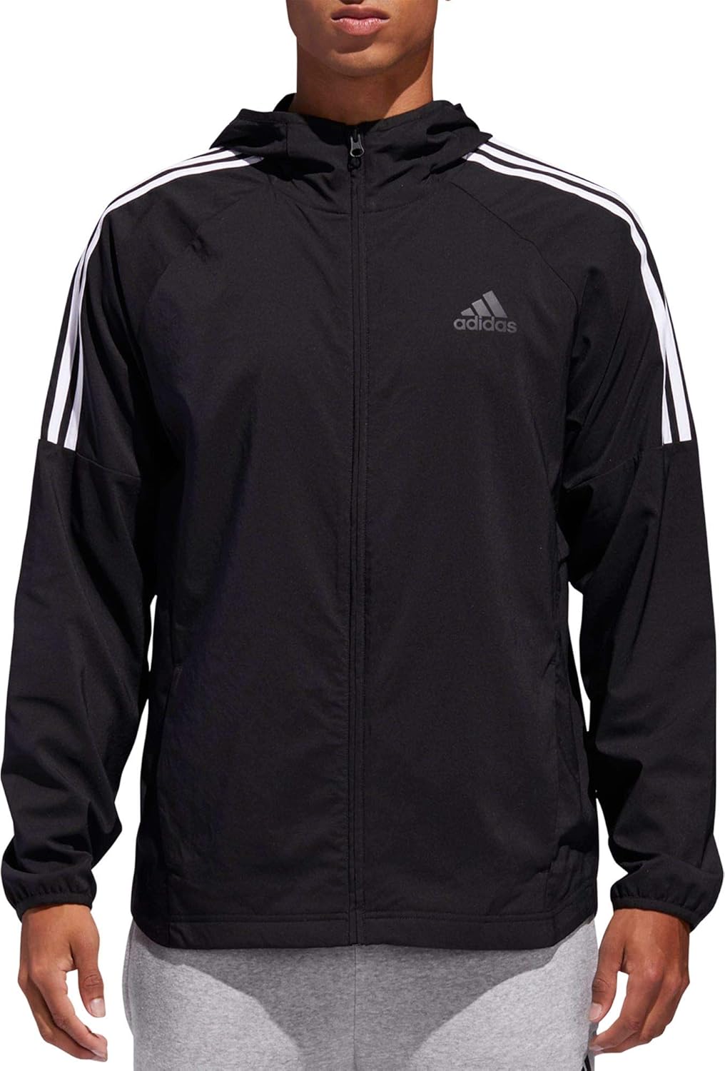 adidas 3 stripe windbreaker