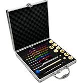 Lrowvenu 10-Piece Complete Solfeggio Tuning Fork Set with Case - 174Hz-963Hz &amp; 432Hz - Professional Healing Kit with Mallets, Wooden &amp; Metal Bases for Therapy, Meditation, Yoga