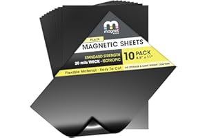 THE MAGNET SHOP Magnetic Sheet, Tape and Strips with or Without Self-Adhesive Backing for Stickers | Die and Craft Storage | Flexible Rubber Magnet | 10 Sheets | 20mil or 30 mil Thick | 8.5” x 11”