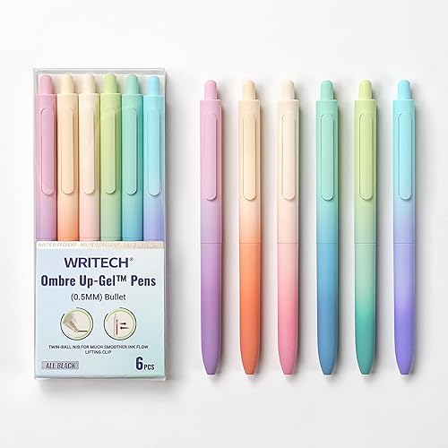 WRITECH Fine Point Gel Pens: Retractable Black Ink 6ct