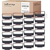 myCartridge 24 Pack ERC30 ERC-30 ERC 30 34 38 B/R Compatible with Ribbon Cartridge Used with Epson ERC30/ERC34/ERC38,TM-U220,Bixolon GRC-220BR,M188B,BTP-M300 Printer (Black and Red)