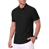 PEGENO Mens Polo Shirts Short Sleeve Golf Shirts Moisture Wicking Athletic Casual Polo Shirts