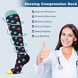 DRESHOW 4 Pairs Compression Socks for Women Men Calf support Athletic view 7