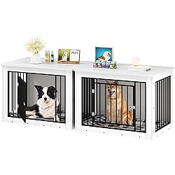 YITAHOME 76 Inch Double Dog Crate Furniture, XXL