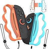 RHOTALL Fitness Boxing Hand Grips for Nintendo Switch 2 joycons controllers,Handle Controller Accessories Compatible with Switch 2 Sports and Boxing Games,Comfortable Grip,2 Pack-Blue & Orange