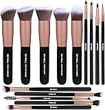 BS-MALL(TM) Makeup Brushes Premium 14 Pcs Synthetic Foundation Powder Concealers Eye Shadows Silver Black Makeup Brush Sets