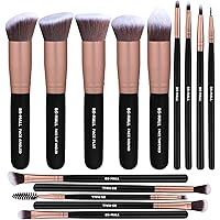 BS-MALL Makeup Brushes Premium Synthetic Foundation Powder Concealers Eye Shadows Makeup 14 Pcs Brush Set, Rose Golden, 1 Count