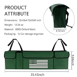 Trunk Organizer for Car,Unique US Flag Backseat Car