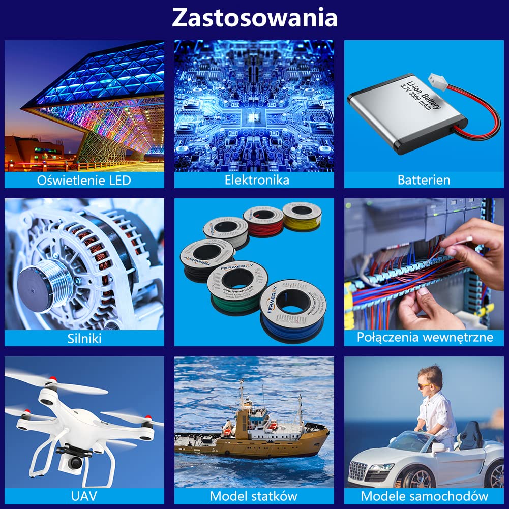 Fermerry 30 AWG Litzendraht Silikon Verzinnte Kupferdrahtspule 0.05mm² je 7.62m 25 Fuß 6 Farben Flexible 30 Gauge Elektrokabel-Kit Kabel Electrical Wire Anschlusskabelsatz 200 C Sortiment Schaltlitze 5