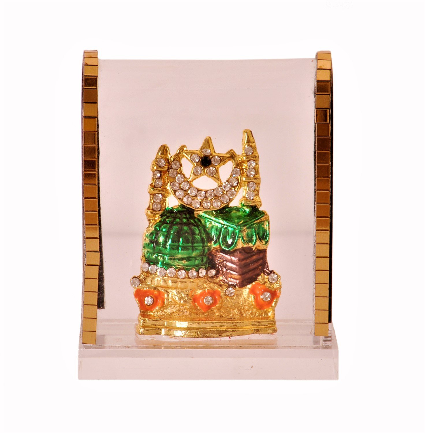 Purpledip Mecca Madina Showpiece for Home, Office or Car Dashboard (11382)