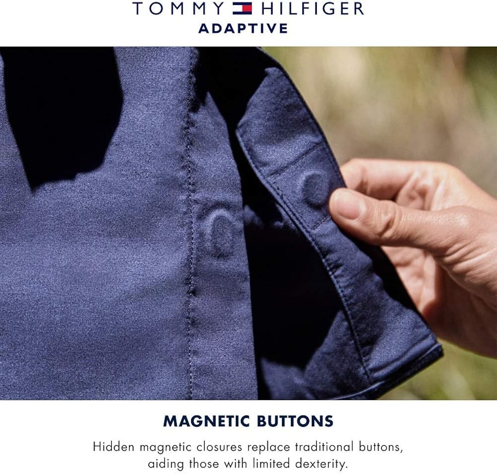 Tommy Hilfiger Girls' Adaptive Polo Shirt with Magnetic Buttons: Clothing
