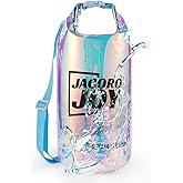 JACORO JOY 10L Dry Bag Iridescent TPU Waterproof Beach Bag for Kayaking Boating Swimming Rafting