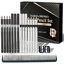 HAIOLORPRO 14PCS Barber Pencil for lineup, White Black Magic