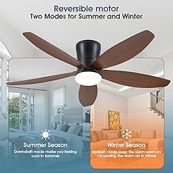 Surtime Ceiling Fans with Lights-48 Low Profile