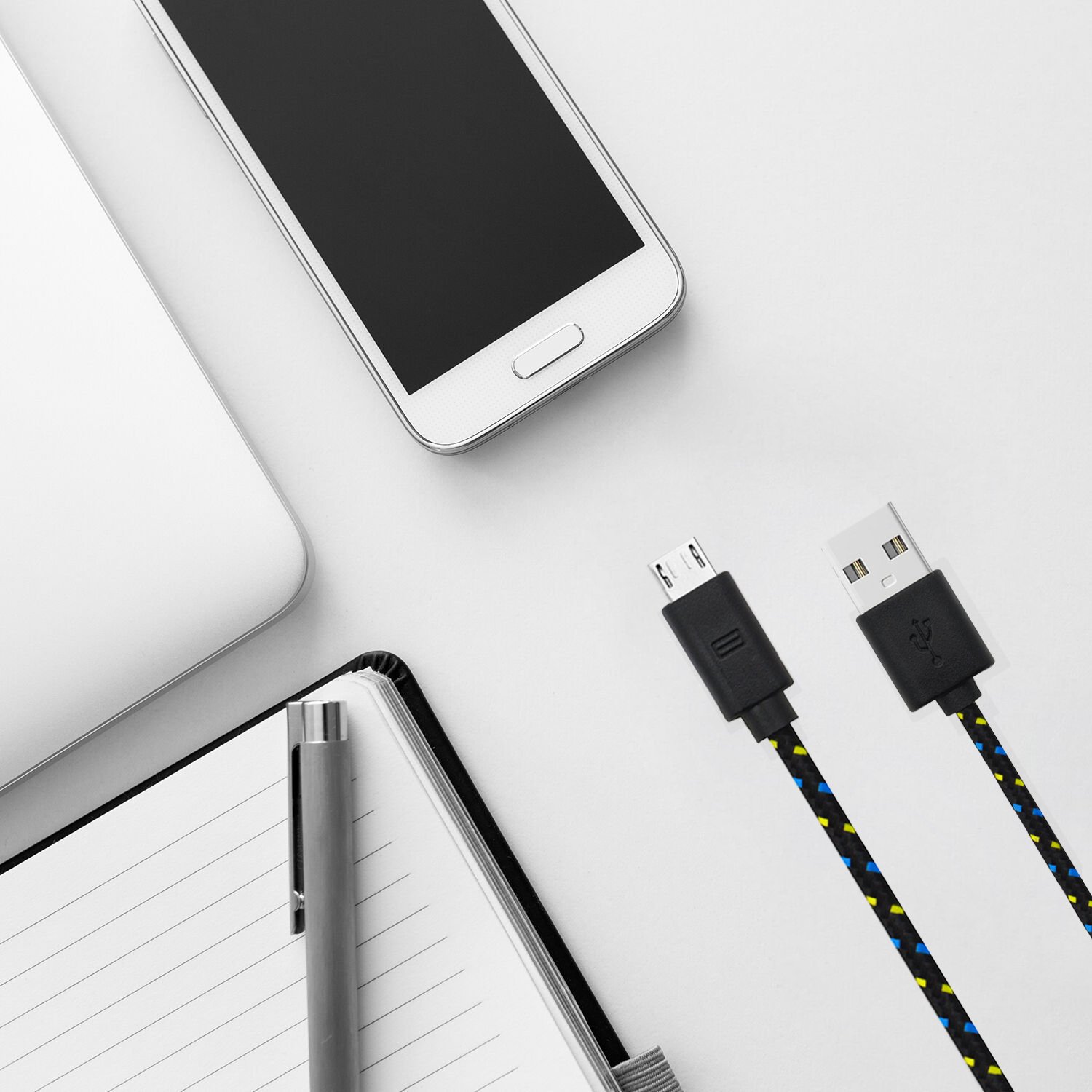 [Lot de 3] Câble Micro USB Tressé, Chargeur Samsung 1m+2m+3m, Cordon en Nylon Tressé, Bazar Express Câble Chargeur USB Micro USB, Charge Rapide pour Samgung Galaxy, HTC, Sony, Huawei, Nexus, Asus (Noir)