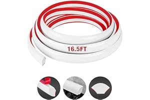 MIUWAUER Flexible Quarter Round Molding Self Adhesive (White, 16.5 Ft) Peel and Stick Flexible Corner Molding Trim Caulk Strip for Ceiling, Molding, Wall Corner, Tile Edge, Countertop Cabinet Edge