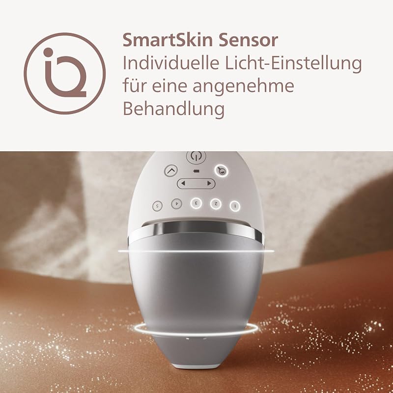 Lumea IPL 8000 Series - IPL Geräte Haarentfernung für bis zu 2 Jahre seidig-glatte Haut¹ mit 3 Aufsätzen für Körper & Gesicht, Alternative zur Laser-Haarentfernung (BRI946/00)