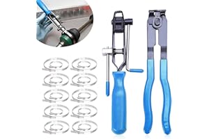 BUUMIN 2Pcs CV Boot Clamp Pliers Set with 20Pcs Crimp Bands, Joint Boot Clamp Crimp Pliers, Hose Band Axle Pliers Car Banding Tool Kit, Dust Cover Clip Removal Pliers Repair Tool Accessories (Sky Blue)