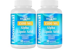 Fogoro Alpha Lipoic Acid 1500 mg-Liposomal ALA Supplement for Cellular Energy Production,Lipid Metabolism,Free Radical Scavenger,120 Softgels