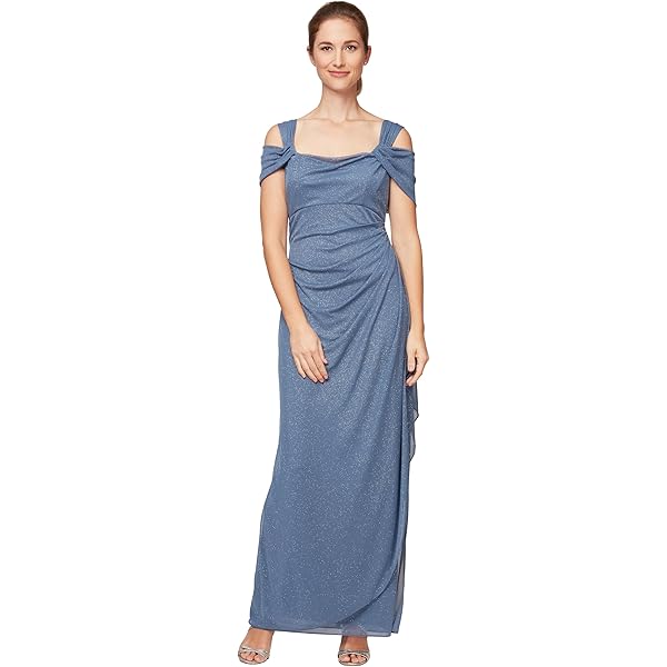 Amazon.com: Alex Evenings Women's Long Shift Dress with Illusion Neckline  (Petite and Regular Sizes), Navy Scallop, 6 : Clothing, Shoes & Jewelry