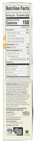 365 BY WHOLE FOODS MARKET, ORGANIC MINI CHEESE SANDWICH CRACKERS, 7.5 OUNCE