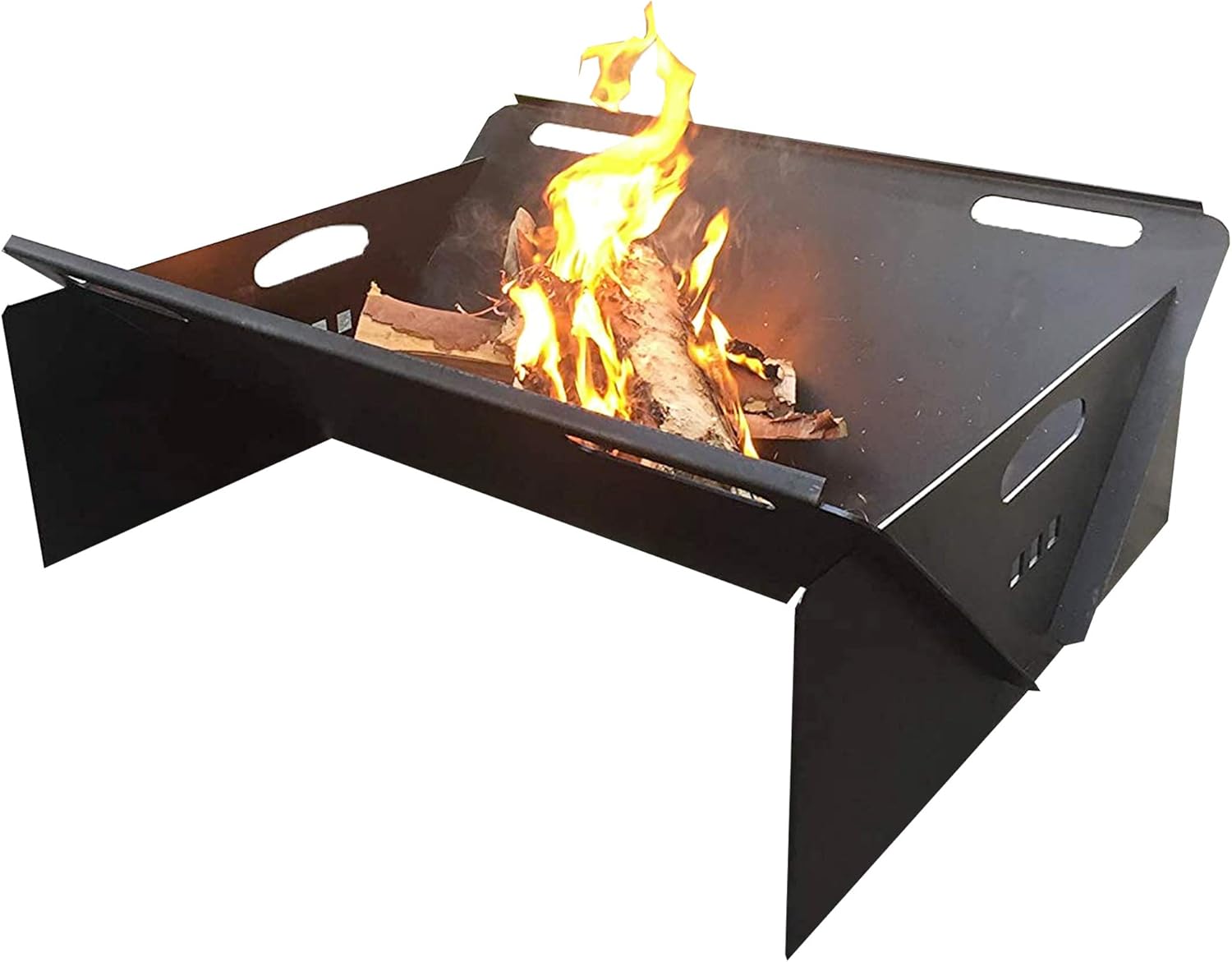 Solid Steel Flate Plate Wood Fire Pit 32l X 25w X 12 5 H Prograde Heavy Duty Steel Portable Outdoor Wood Burning Fire Pit For Backyard Fire Fishing And Camping Amazon Ca