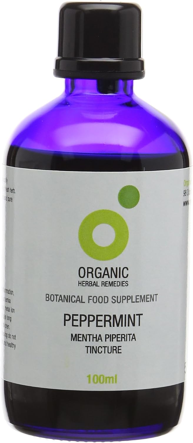 Organic Herbal Remedies 100 ml Peppermint Tincture, Blue Bottle, 100 ml (Pack of 1)