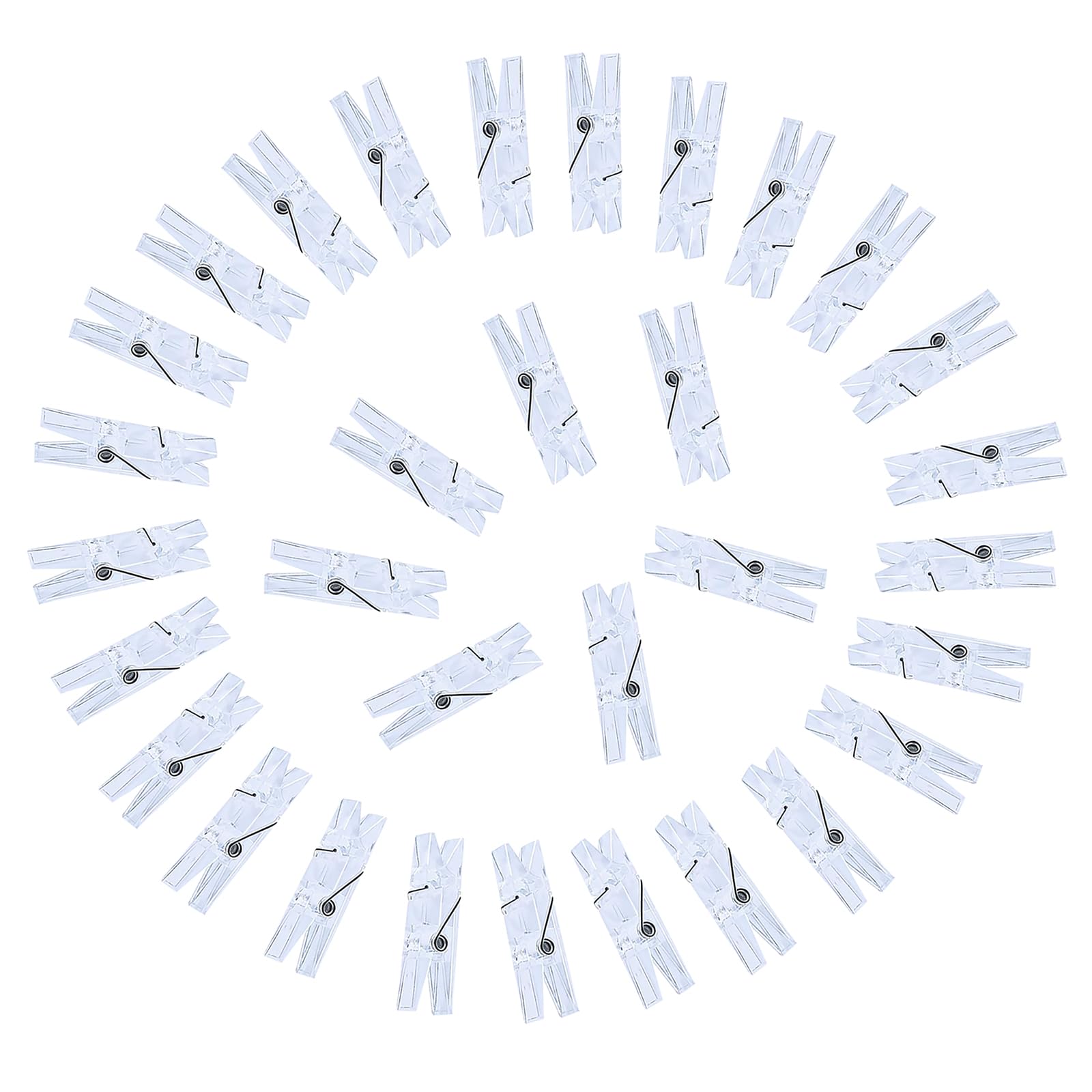 Photo 1 of 100pcs Photo Clips Mini Transparent Plastic Clear Paper Clips Mini Clothes Pins for Photos String Fairy Lights (100)