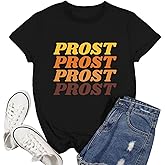 Ascrazy Women German Oktoberfest Shirts Funny Letter Print Prost T-Shirt Oktoberfest Party Tee Tops