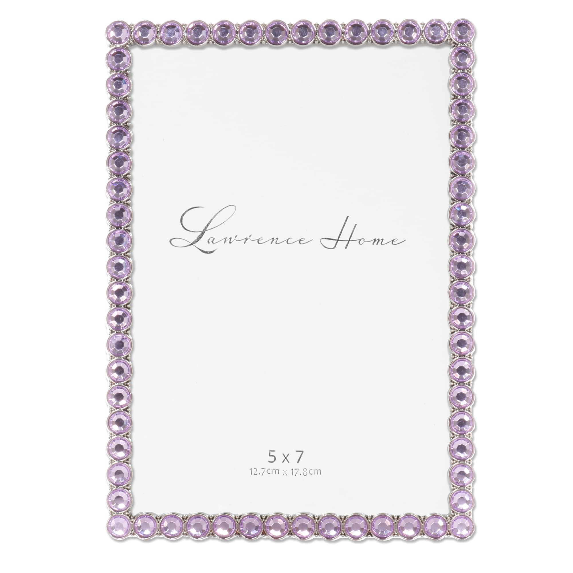 5x7 Silver Metal Sparkle Frame - Bright Lilac