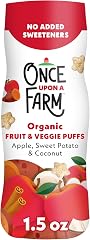 Once Upon a Farm Organic Fruit & Veggie Baby Puffs, Apple, Sweet Potato & Coconut, 1.5oz