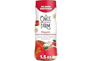 Once Upon a Farm Organic Fruit & Veggie Baby Puffs, Apple, Sweet Potato & Coconut, 1.5oz