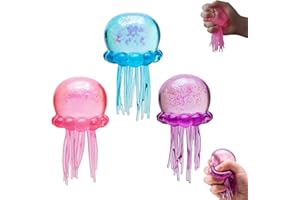 Jellyfish Squishy, Jellyfish Squeeze Stress Ball, Ice Squeeze Cube-Drop Malt Sugar Balls Sensory for Anxiety Stress Party Fav