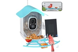 UHAOO Smart Bird Feeder with Camera, AI Identify Bird Species & Solar Panel, Bird Watching Camera, Auto Capture Bird Video, Instant Bird Arrival Alert, Live View, Backyard Garden Bird Watching