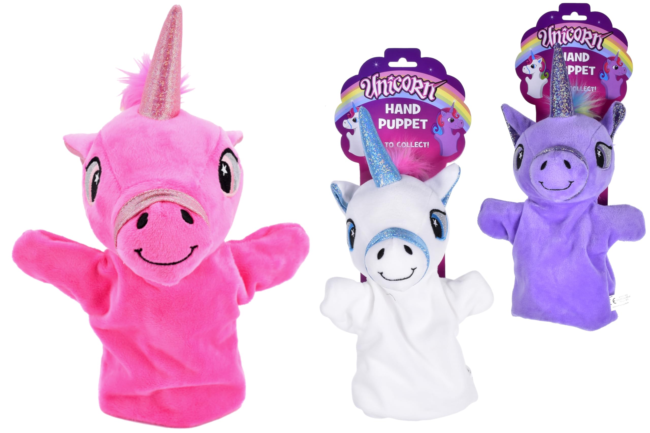 KandyToys Plush Unicorn Hand Puppet - 3 Colours, 1 Colour Sent at Random