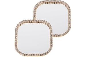 TEHAUX Self-Adhesive Phone Case Mirror 2Pcs Small Stick-On Mirror for Smartphone Cosmetic and Camera