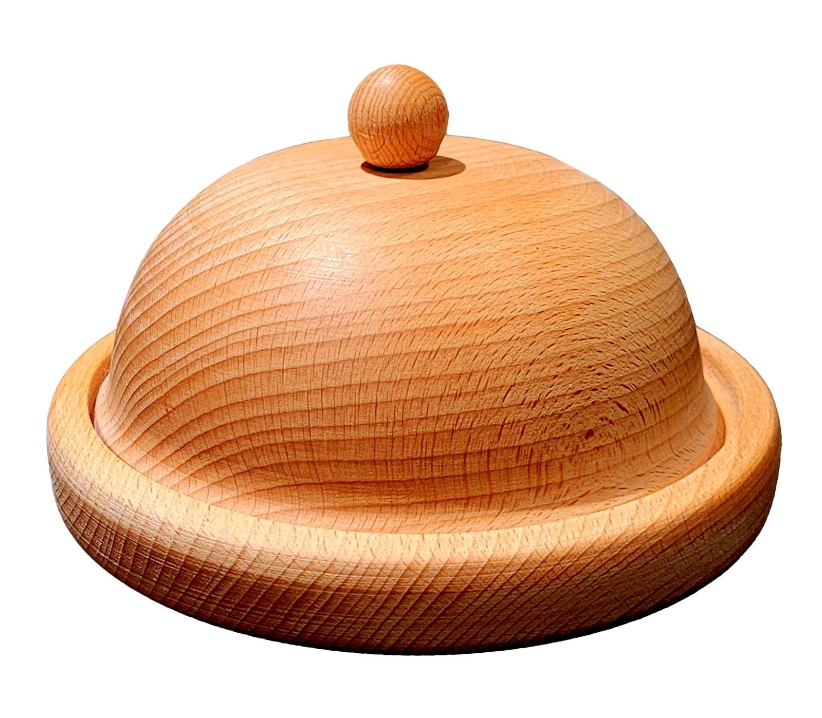 Wooden Butter Dish - Stylish Decoration Modern Kitchen Serving Dish Cheese 18 cm