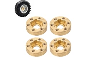lvifloae 4PCS Brass Weights,RC Wheel Hex Hub Adapter 1.9 2.2in Rustproof Widen Brass Wheel Weights for RC Crawler 6mm / 0.24i
