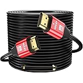 grofyllaa 4K Hdmi Cable 150FT, High Speed Hdmi 2.0 Cable 4K@60Hz 2K@120Hz, Gold-Plated Connector 3D ARC HDCP 2.2 &2.3 for HDTV/Blu Ray Playback/Projectors/Laptops/PS4/PS5(Red)