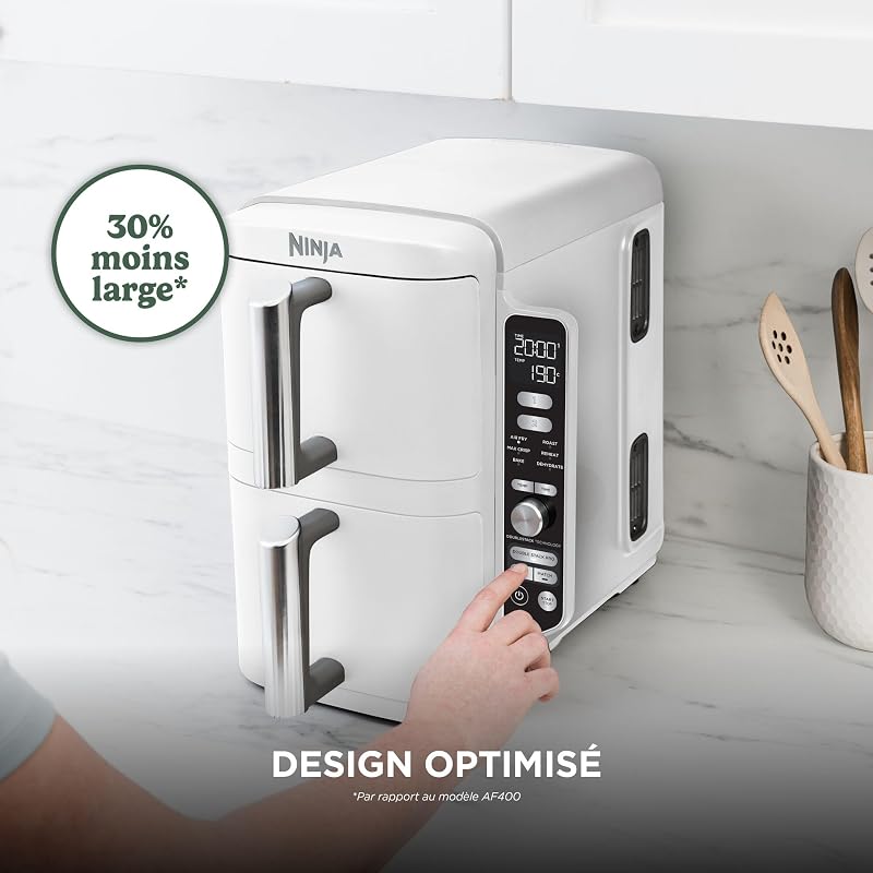 Double Stack XL Air Fryer, Friteuse sans huile Verticale, Blanc