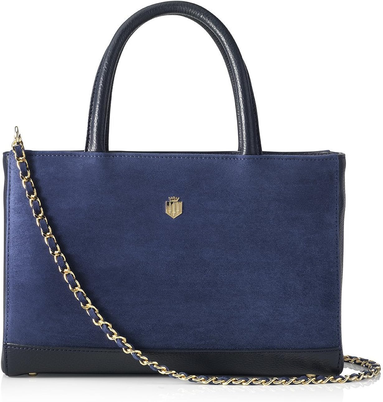 The Fairfax & Favor Pembroke Bag in Navy Blue Suede and