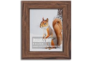 euwazram Rustic Walnut 4x5 Frame - Single Frame, 4 x 5 Poster Frame for Artwork, Puzzles, Photos and Movie Posters Picture Frames