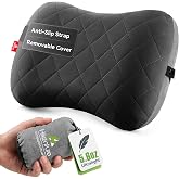 Hikenture Camping Pillow with Removable Cover, Ultralight Inflatable Pillow | Ergonomic Neck Lumber Support, Upgrade Leakproof Backpacking Pillow, Portable Packable for Hiking, Beach, Travel